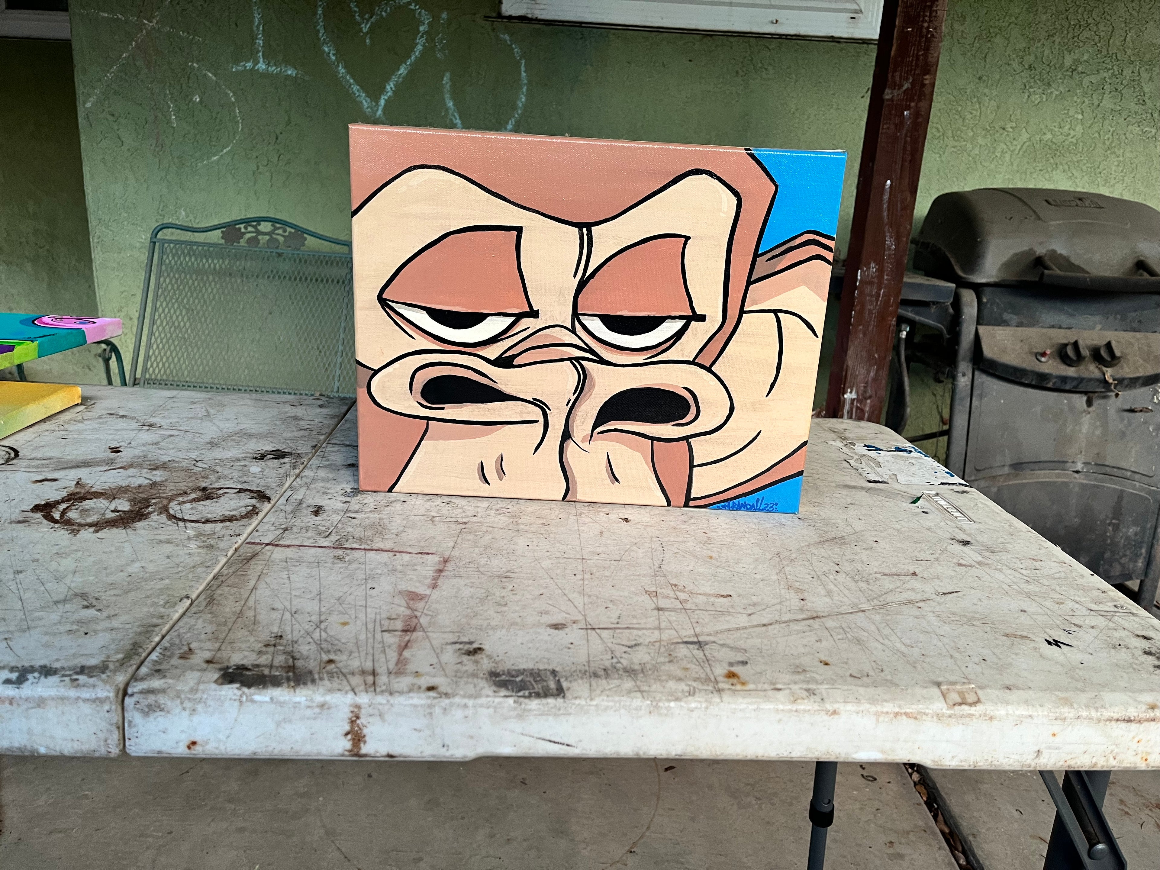 12" x 14" Acrylic Painting - Bored Ape (BAYC) by Michael Randall